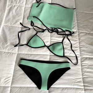 Teal Triangl Neoprene Bikini